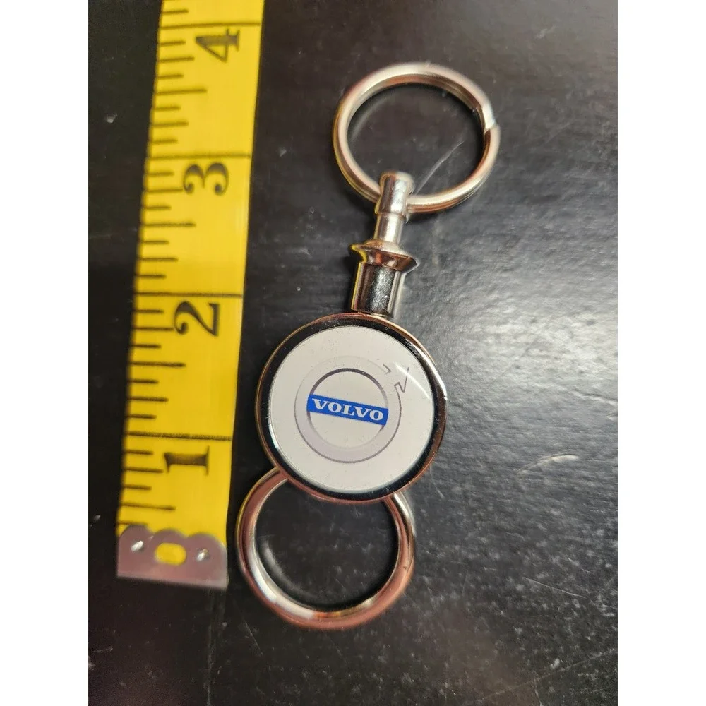 Volvo Keychain Key Ring Swivel Design Car Logo Silver Fan Gift Box
